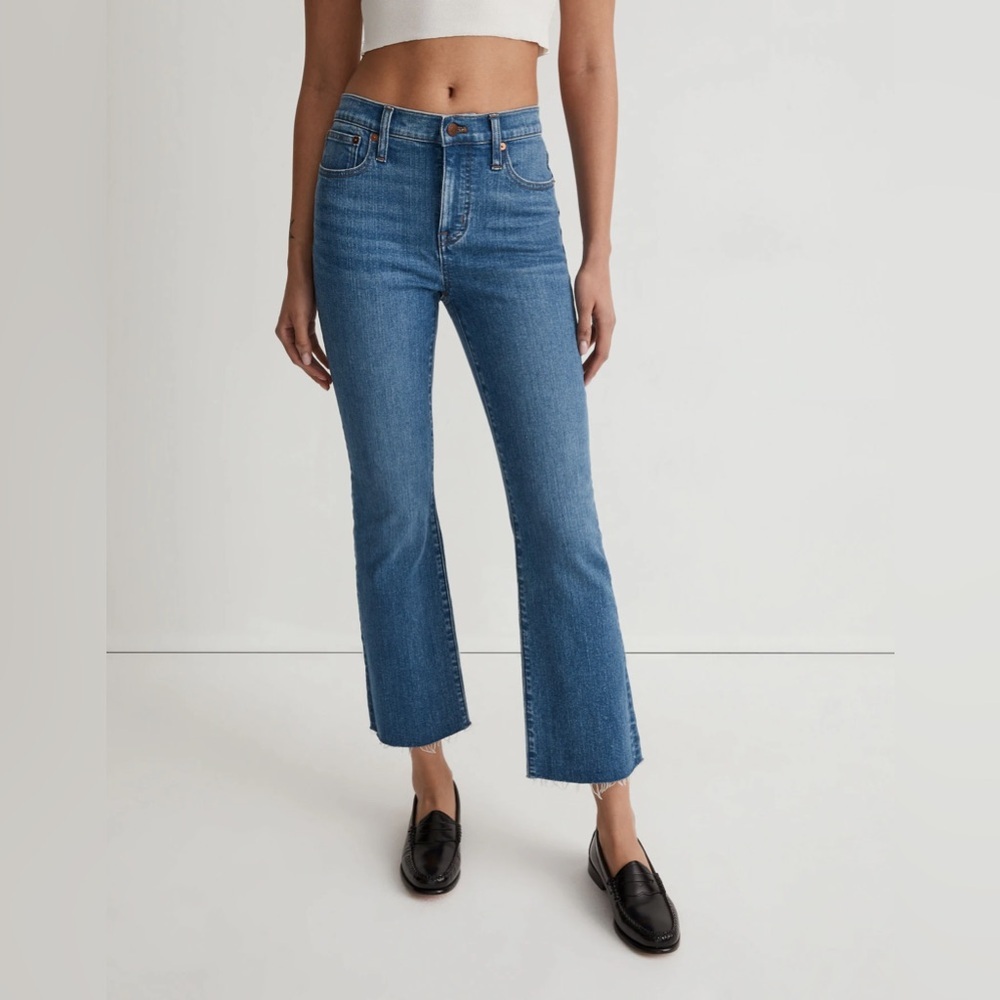 MADEWELL Kick-Out Crop Jeans with Repaired Seam, Size 29